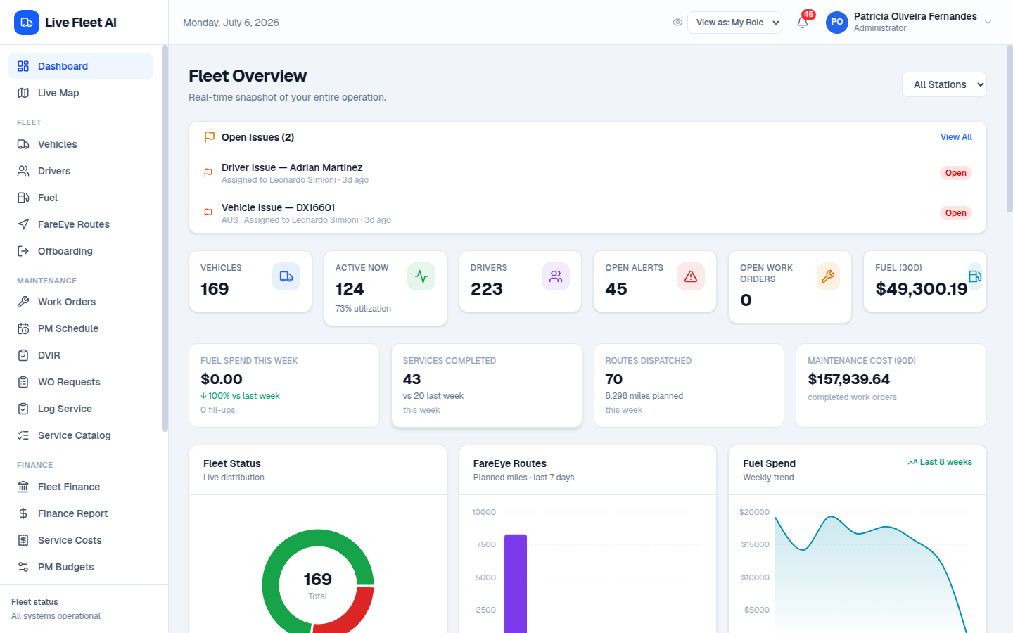Operations Dashboard — Live Operations Consulting platform